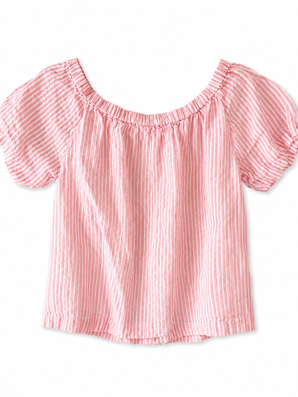 J. Crew 100% Linen Off the Shoulder Cropped Blouse